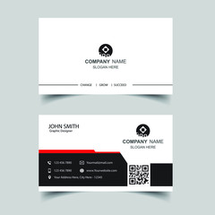 vector red black colors business card template. creative design vector abstract