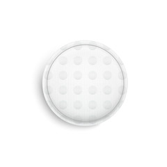 Realistic Detailed 3d White Blank Cosmetic Cotton Pads Template Mockup. Vector