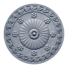 Metal gray decorative shield isolated on white background