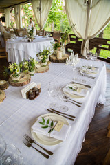table set for a wedding reception