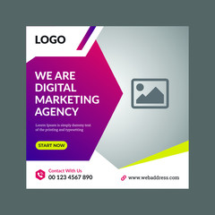 marketing social media post design template vector - social media banner design