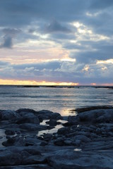 sunset on the sea, hebrides, scotland