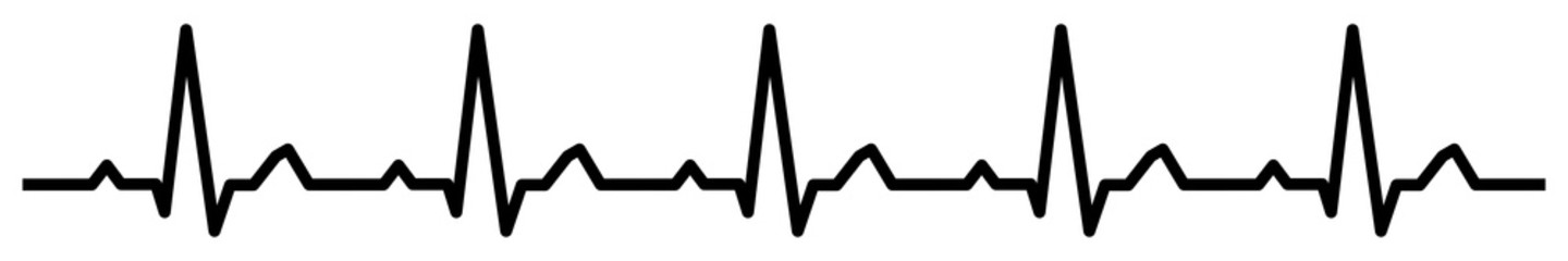 gz905 GrafikZeichnung - electrocardiogram / black heartbeat line icon. - medicine concept. - health care. - heart pulse cardiogram. - electrocardiography - simple isolated template - banner 6to1 g9894 - obrazy, fototapety, plakaty