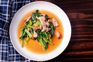 Stir fried Cantonese vegetables with pork