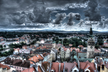 Panorama of Klodzko downtown, Lower Silesia, Poland. HDR