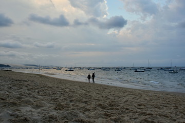 Strand von Arcachon bei stürmischem Wetter