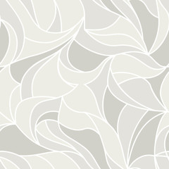 Vector leaves, seamless pattern. Floral organic background. Line drawn wallpapers