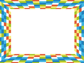 Obraz premium カラフルポップな四角フレーム背景