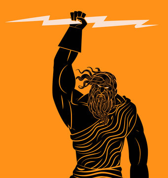 zeus greek mythology god throwing rays