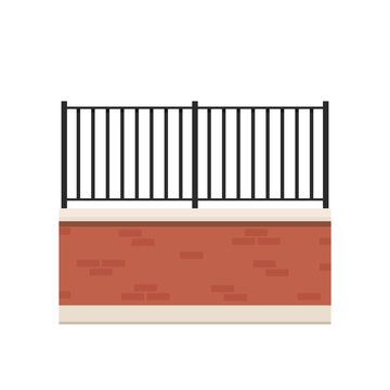 Wall fence vector. railing vector. wallpaper. free space for text. copy space. fence vector.