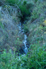 crystal clear water coming down the mountainside