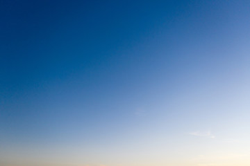 Clear sky without clouds at sunset. Background.
