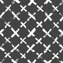 Naklejka premium Dark seamless pattern. Abstract illustration with crosses