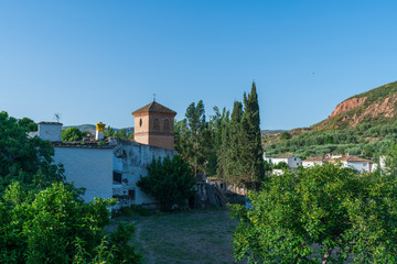 Tower of a church in a small town