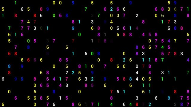 PNG Alpha.Looping changing color and counting Numbers.Password hacking effect.HUD technological template.Futuristic user interface.Type 1