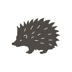 Hedgehog  silhouette logo. Vector icon of forest animal.