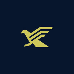 Simple Gold Eagle Silhouette Company Logo