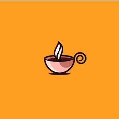 Modern Flat Coffee Cup Logo Illustration