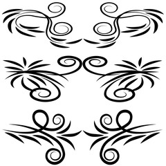 set of floral elements