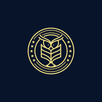 Premium Owl Book Education Badge Logo