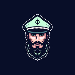 Nautical Boat Captain Mascot Logo