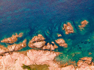 Zenith View of an Island, Sardinia - Italy © DroneView