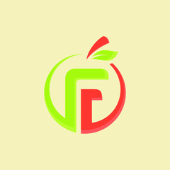 Letter F Fruit Organic Logo