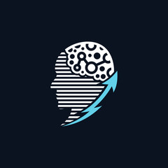 Human Artificial Inteligence Technology Logo Vector