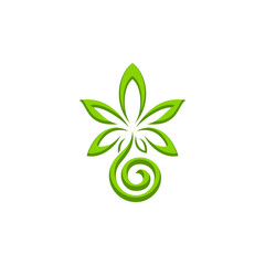 Green Flower Cakra Logo Vector