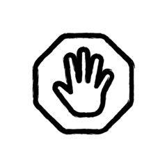 vector illustration hand drawn icon ofstop sign
