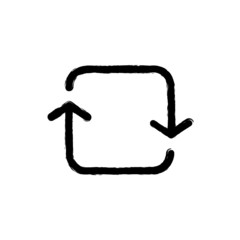 vector illustration hand drawn icon ofsynchronize arrows square 2