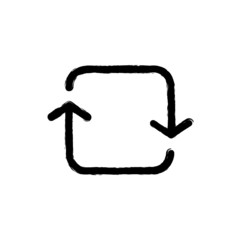 vector illustration hand drawn icon ofsynchronize arrows square 2