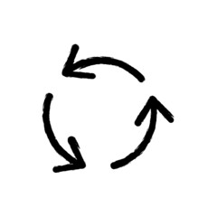 vector illustration hand drawn icon ofsynchronize arrows three