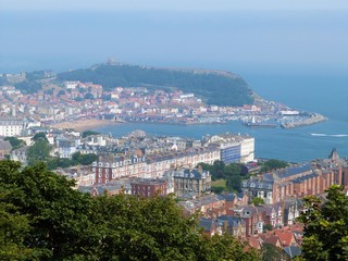Scarborough south bay and castle taken from Olivers Mount