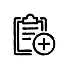 vector illustration hand drawn icon oftask checklist add