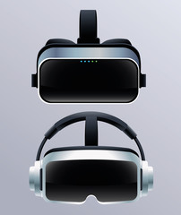 Fototapeta premium two virtual reality masks accessories with gray background
