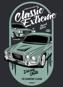 classic extreme, illustration of a classic race car