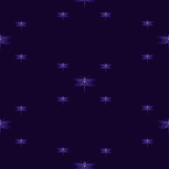 Seamless pattern of hand-Drawn decorative dragonfly on a dark blue background. Botanical design. Perfect for postcards, banners, business cards, invitations. EPS 10