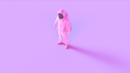 Obraz na płótnie Canvas Pink Corona Virus Hazmat NBC Suit 3d illustration 3d render