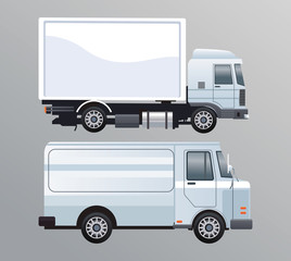 truck and van white branding isolated icon