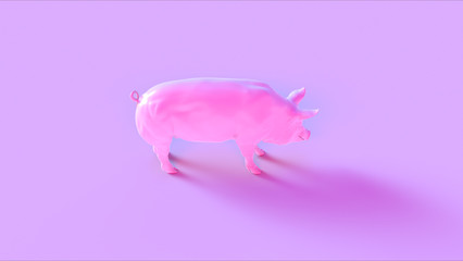 Pink Pig 3d illustration 3d render