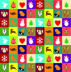 Christmas colored icon set