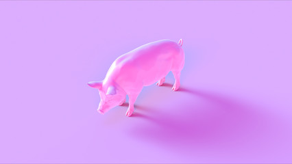 Pink Pig 3d illustration 3d render