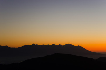 Obraz premium The photo shows the High Tatras mountain range from Low Tatras, Slovakia.