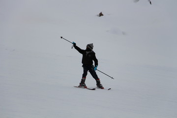 skiing man skier winter ski resort
