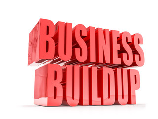 Business builup 3D text isolated on white background 3D illustration.