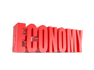 economy word 3D text isolated on white background 3D illustration.