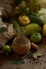 
Healthy organic vegetables on wooden background