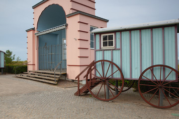 Funny Bathing Cabin on Usedom island, Germany.