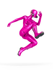 cyber soldier female jumping